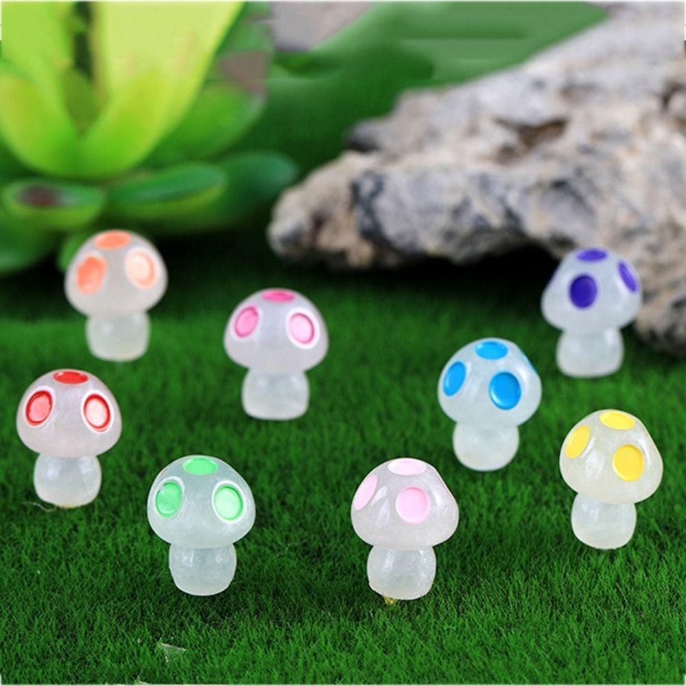 

Five-Point Mushroom Luminous Mushroom Resin Mushroom Micro Landscape Home Decor