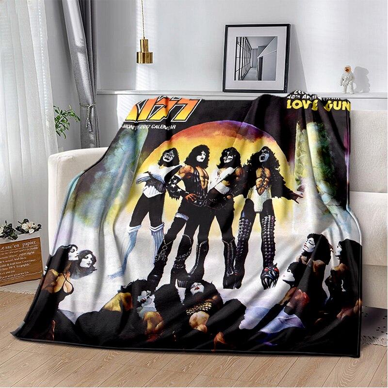 Rockband Kiss Band Decke Mode Flanell Flauschige Fleece Überwurfdecke Kinder und Erwachsene Geschenk Sofa Reise Camping