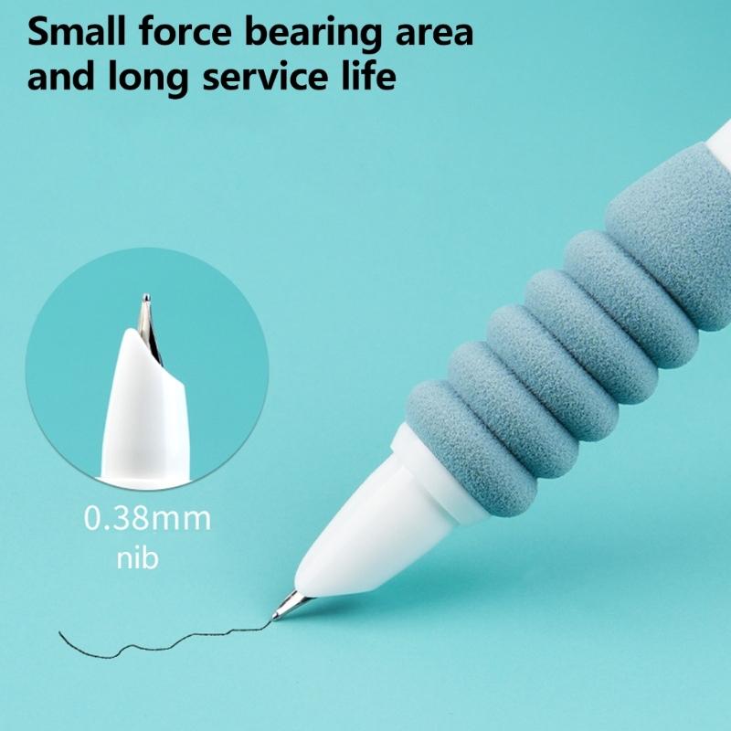 6Pcs Piston-Filled Fountain Pen for Children Student Handwriting Practice, 0.38MM Fine Tip Retractable Fountain Pen