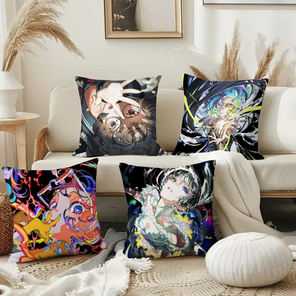 Aesthetic Art Yoneyama Mai Pillow Case Square Double-Sided Printing Short Plush Sofa Cushion Cover Bedroom Pillow