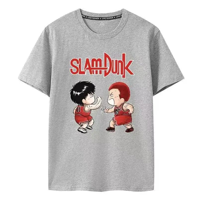 100% Cotton T-shirt SLAM DUNK T Shirt Outdoor Fun Cartoon Runny Sports Top Casual Print Oversized Hip Hop Short Sleeve Tees