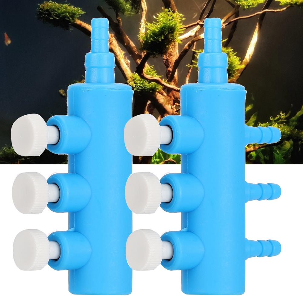 2pcs Fish Tank Air Splitter Air Pipe Distributor Aquarium Oxygen Pump Adapter Accessory3 Way
