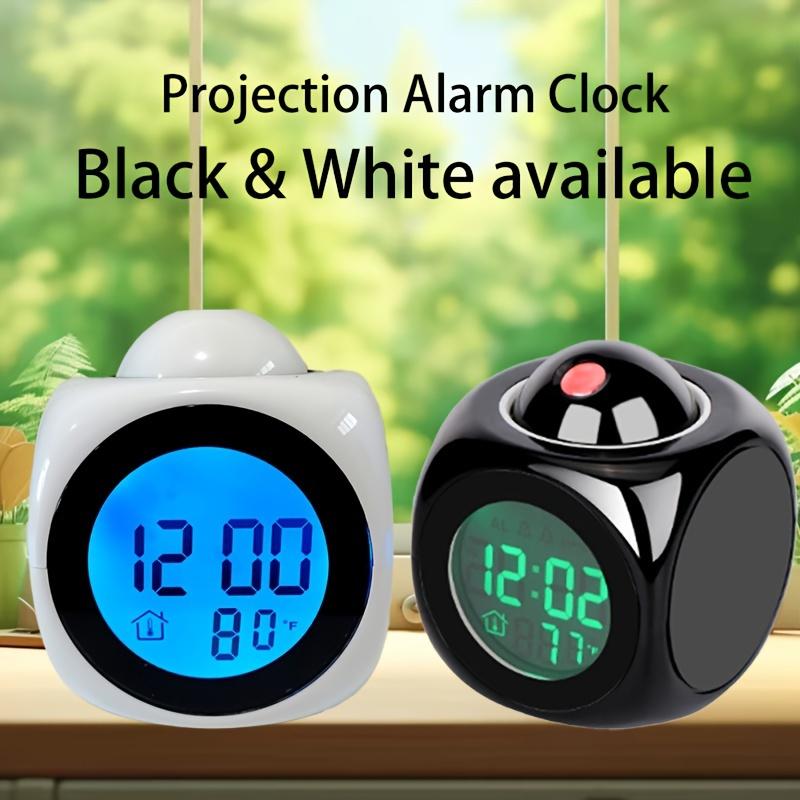 Portable LCD digital projection alarm clock, LCD screen display, living room bedroom projection alarm clock, home decoration