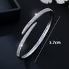 Fashion Simple Sparkling Zircon Open Cuff Bracelet And Ring Set For Women Elegant Light Luxury Jewelry Gift