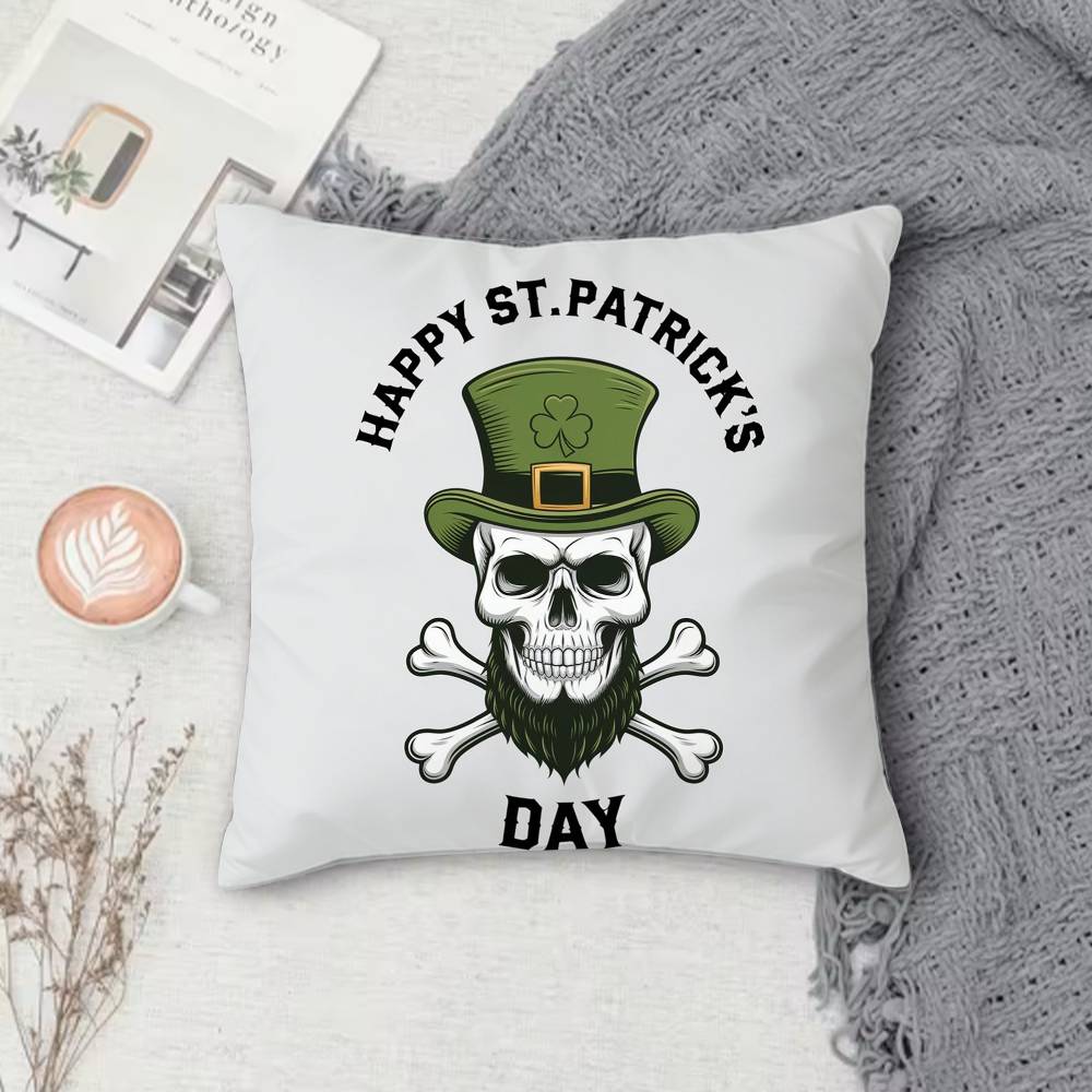 St Patricks Day Outfits Double-Sided Printed Square Pillow Cover Decorative Cushion Cover For Sofa Bedroom Bedside