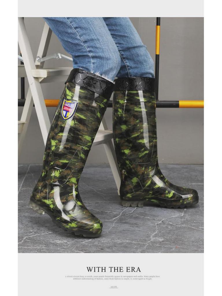 Herr 45 cm Extra Höga Vattentäta & Oljebeständiga Arbetskängor med Extra Tjock Sula över Knäet