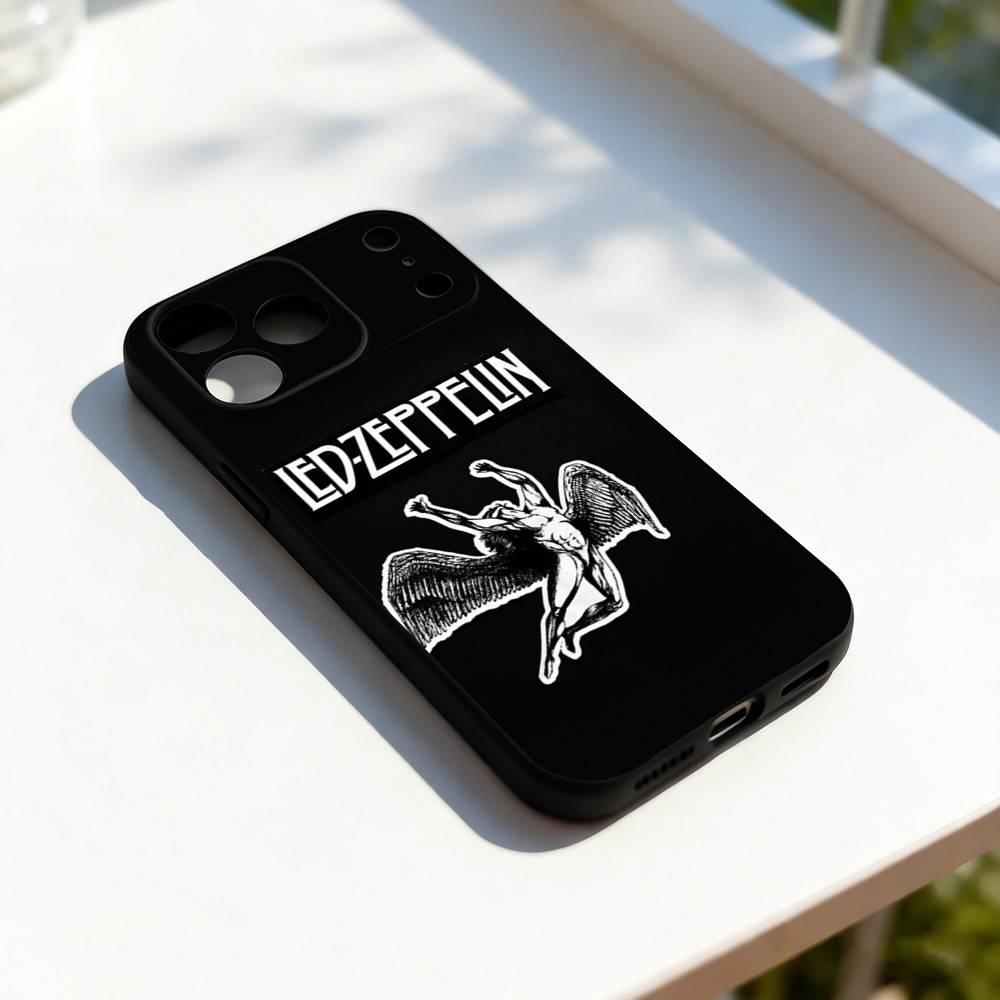 

L-Led Z-Zeppelins Band Cool Phone Case For iPhone 17,16,15,14,13,12,11,Pro,Max,Plus,E,SE4,Air,Mini Black Soft Cover iPhone15pro
