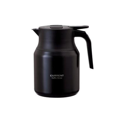 Atlas ACS-1005BK Edelstahl-Kaffeekanne, Unzerbrechliche Thermoskanne, 1,03L, Zerlegbar zur Reinigung, Einstellbarer Wasserfluss, Schwarz