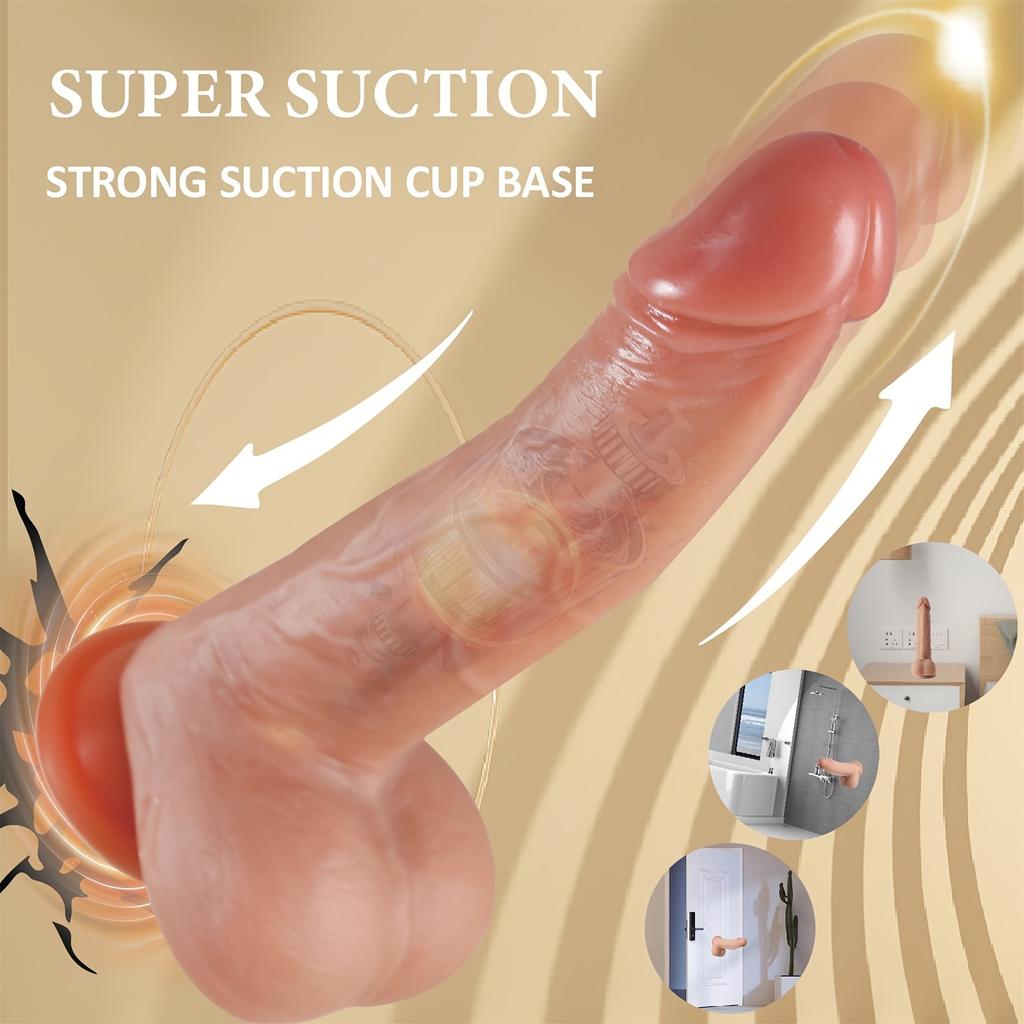 9-tommers thrusting Dildo Vibrator Sexleketøy Realistiske Dildoer GSpot Anal Vibrator med 10 Thrusting Vibrator Modi Fjernkontroll Vibrator for kvinner