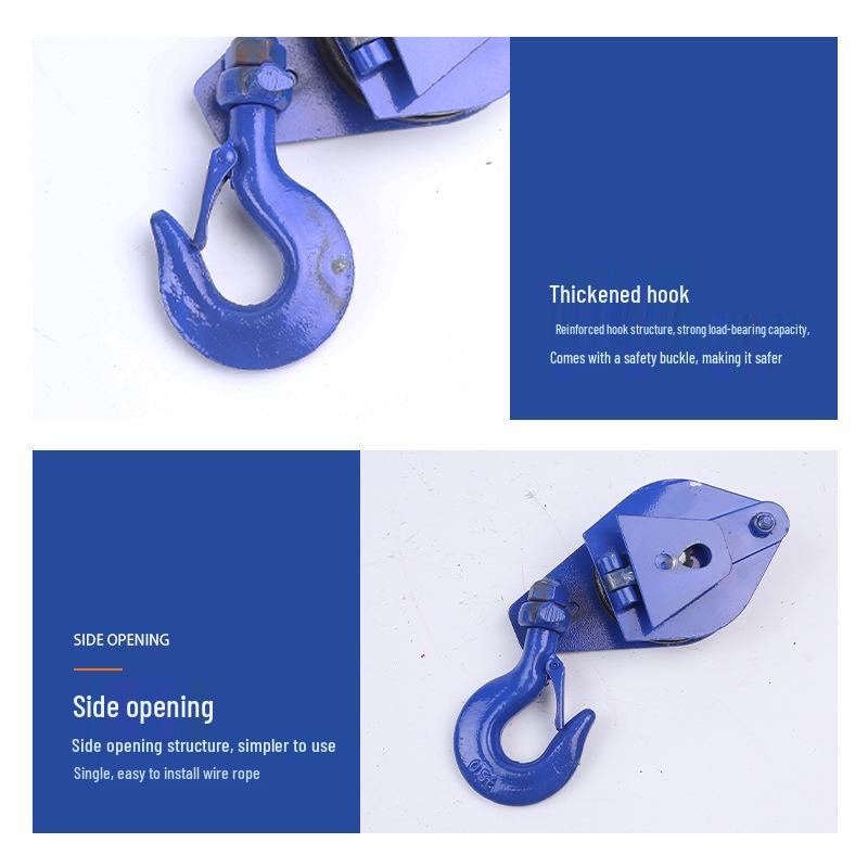 Multi-functional Steel Wire Rope Pulley Hook with Bearing
