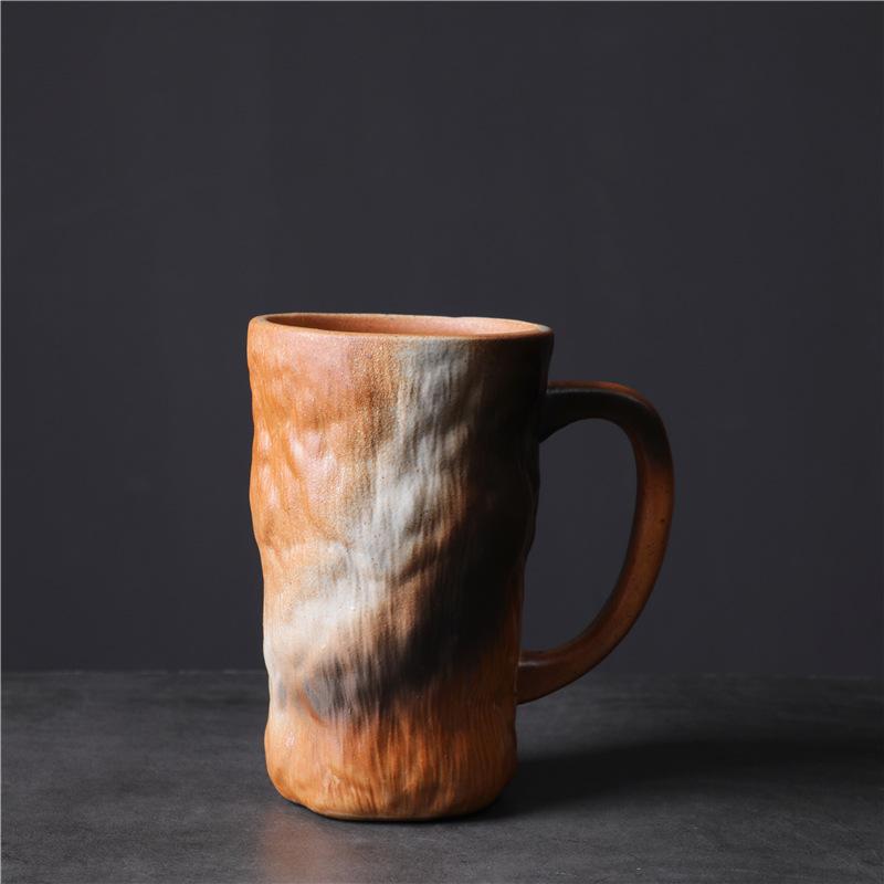Large Capacity Ceramic Cup Large Creative Kiln Change Supply Water Cup Retro Coffee Cup