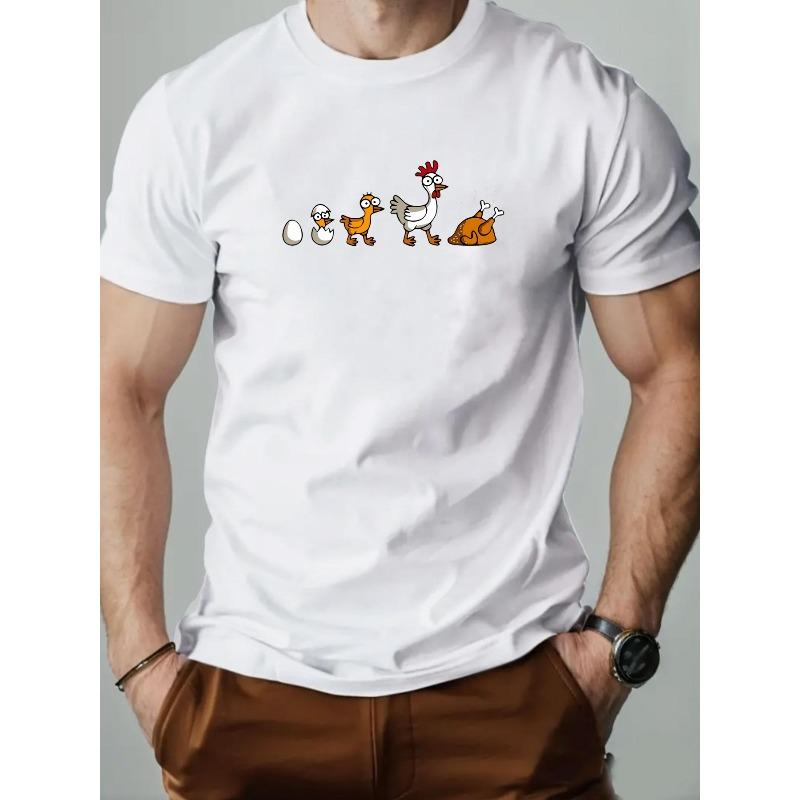 Trendy Men S T-Shirt, Sports Top, Casual Breathable Short-Sleeve Shirt Featuring a Unique Print of a Chick S Life S белый
