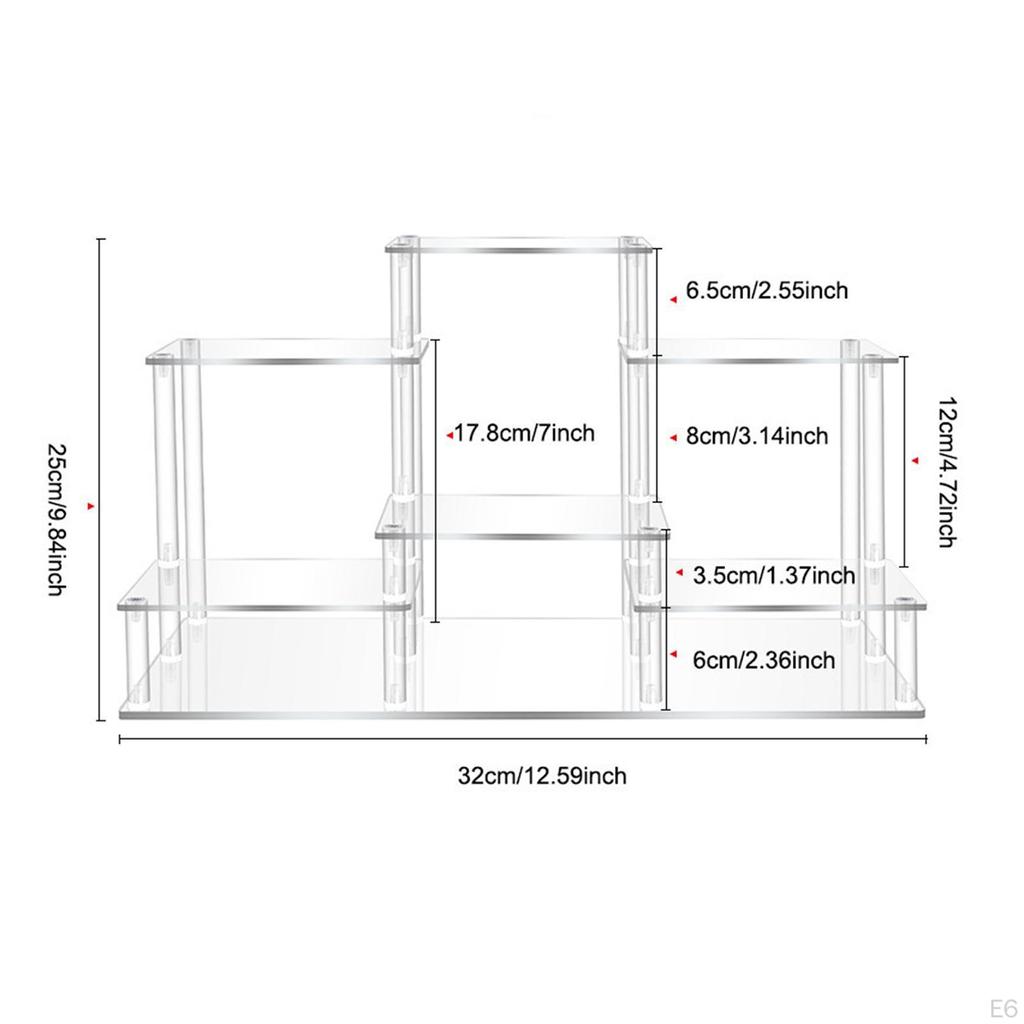 Acrylic Display Riser Stand Showcase Fixtures Elevated Rack Business Living