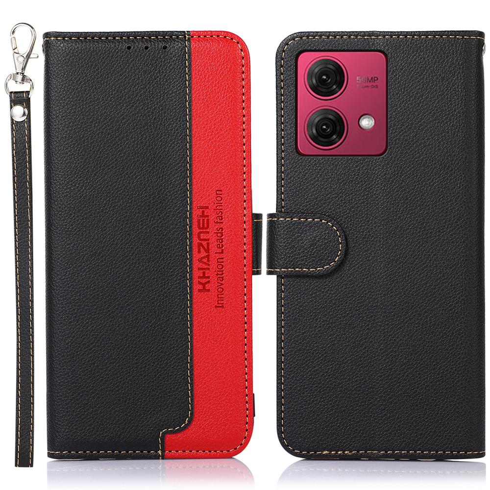 KHAZNEH For Motorola Moto G84 5G Case Anti-Scratch RFID Blocking Wallet Leather Phone Cover