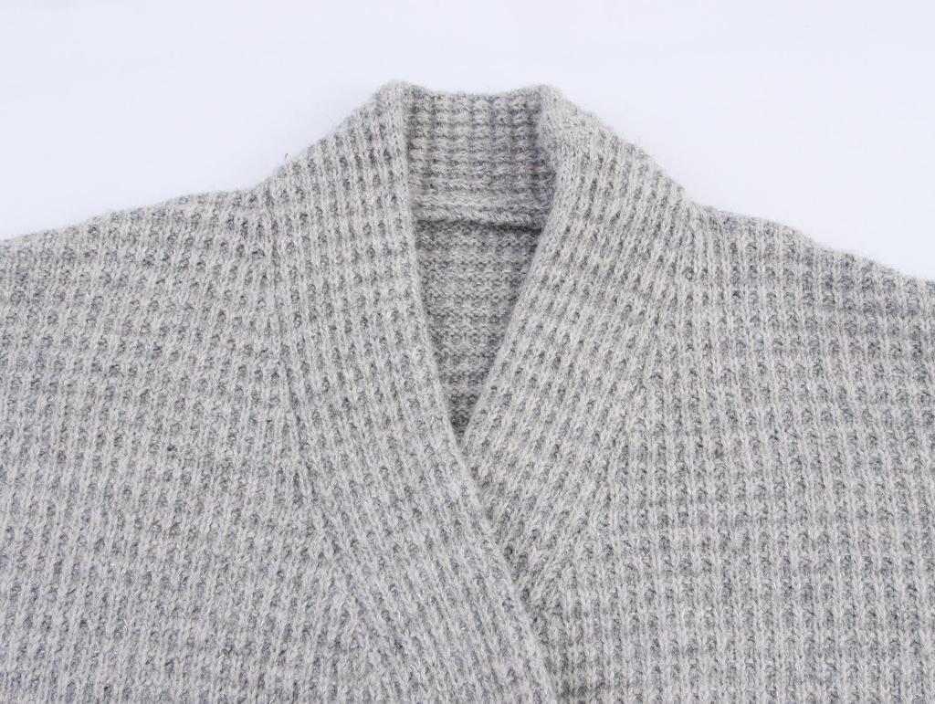 Autumn/Winter Women's European-Style Double-Breasted Knit Sweater Coat