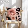 Pink Leopard Cushion Cover Soft Plush Fabric Double-Sided Printed Sofa Cushion Cover For All Seasons Home Decor Gift