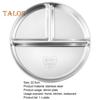 Food Tray No Burrs Holding Lunch High Temperature Resistant Useful Stainless Steel Divided 3 Grids Food Plate for Home
