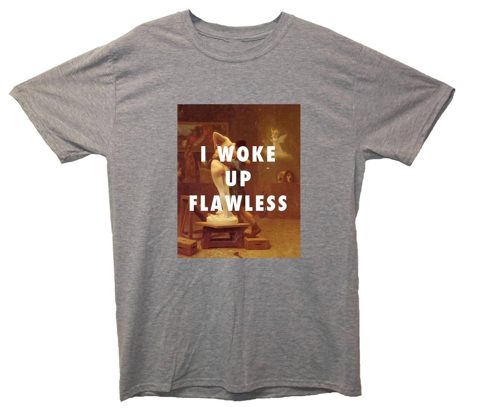 I Woke Up Flawless Printed T-Shirt M