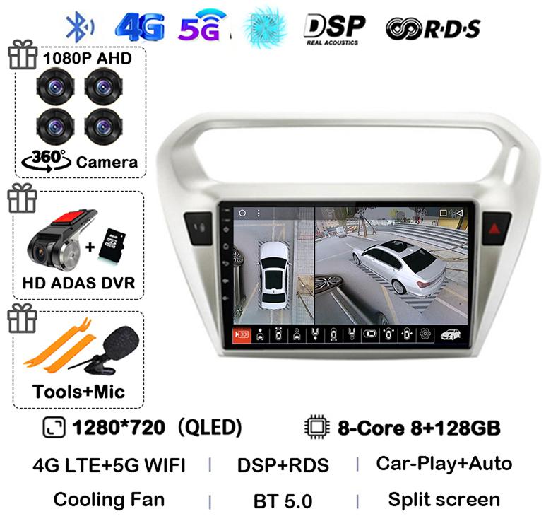 Android 14 Carplay Car Radio For Peugeot 301 Citroen Elysee 2013 2014 2015 2016 2017 2018 Multimedia Video Player GPS Stereo DSP