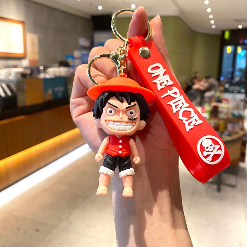Perfect New Cartoon One Piece Key Chain Luffy Zoro Nami Usopp Chopper Robin Franky Brook Jinbe Children's Student Model Doll Bag Pendant