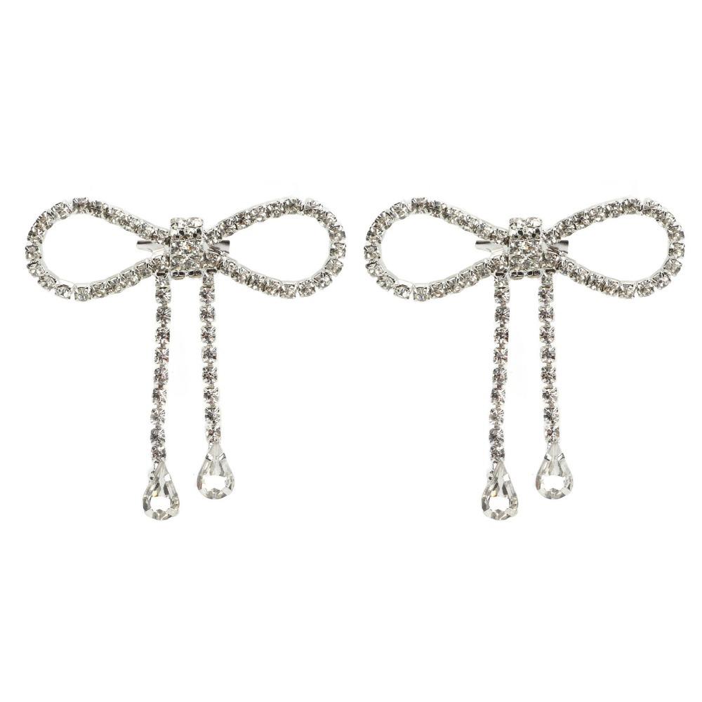 2pcs Rhinestone Design Rhinestone Bow Brooch Tassel Design Tassel Brooch Pin Celebrations