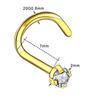 1PC 20G Steel Prong CZ Nose Screw Rings Nariz Earring Nostril Piercings Opal Twist Curved Bar Gem Nose Bone Stud Rings Jewelry