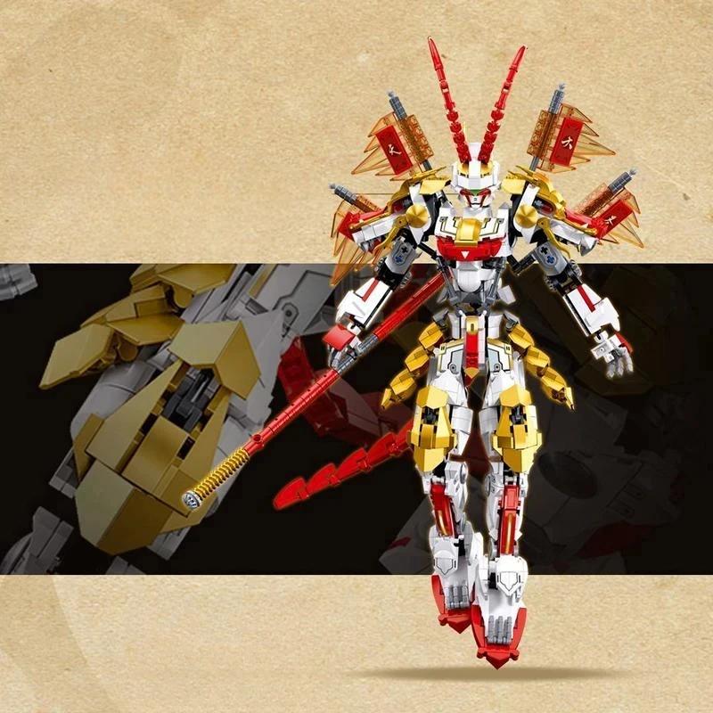 Creative Dragon King Knight Building Blocks Mecha Warrior City Golden Monkey King DIY Assemble Model Bricks Toys for Boys Gifts