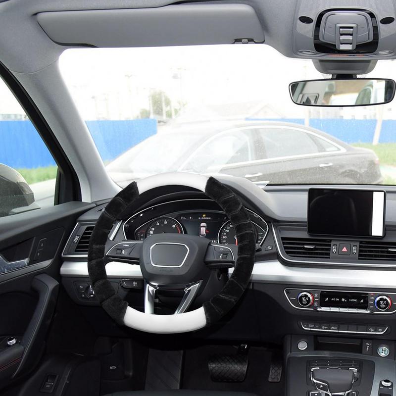 Car Wheel Cover For Women Plush Soft Steering Wheel Cover Car Accessories Car Decoration 38cm/14.96inch Anti-Slip Car Interior