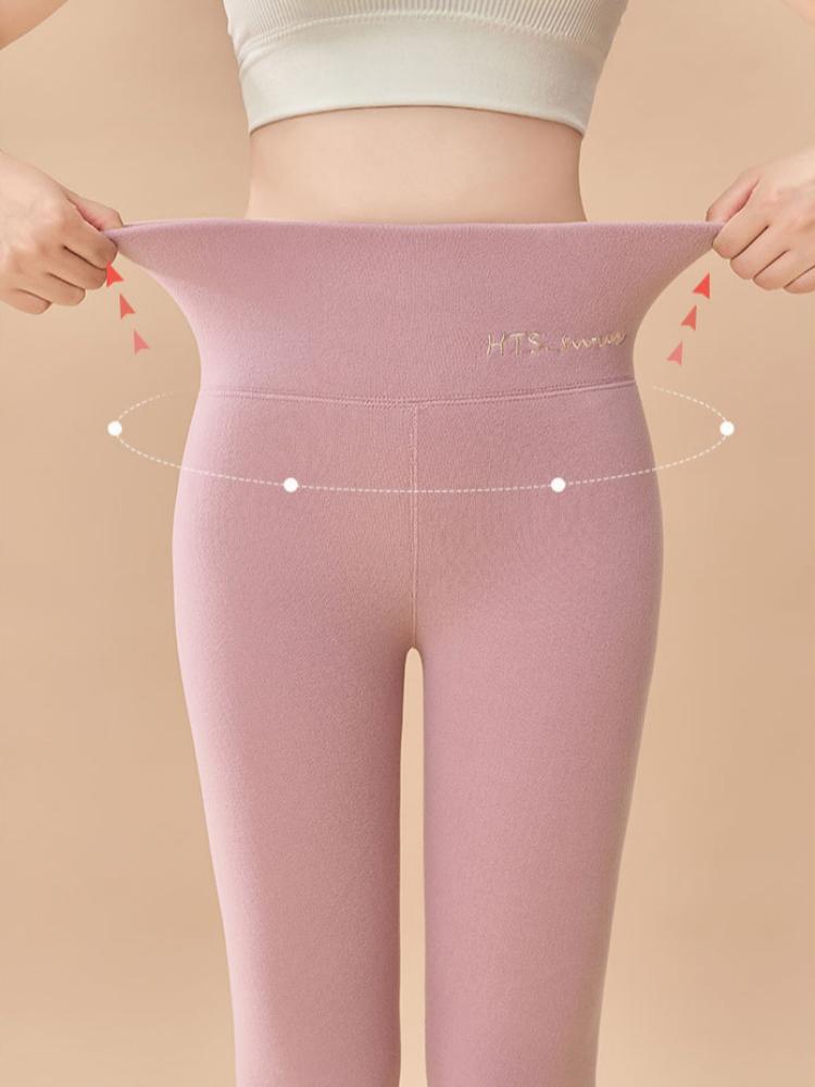 Autumn and Winter Thick Woolen Warm Pants with High Waist and Tight Fit, Winter Base Cotton and Wool Pants