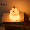 Warmer Schein Schlafzimmer Dekoration Niedlicher Nilpferd Nachtlicht, Tipp-Steuerung, 2 Helligkeitsstufen Quetschbar Nachttischlampe, USB Auto-Aus-Timer Wiederaufladbar Kinderzimmer
