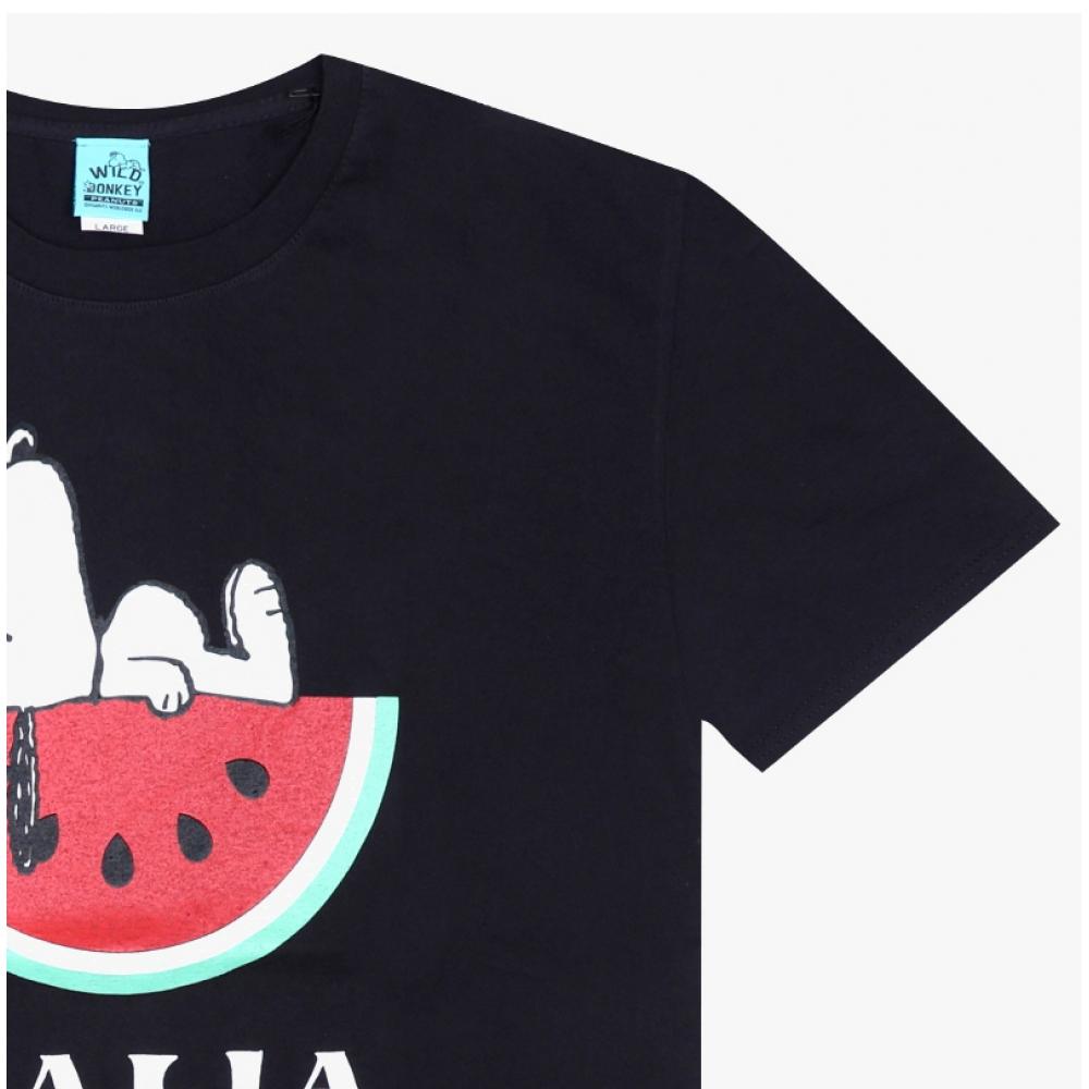 Wild Donkey Unisex Snoopy T shirT T iTalia Black