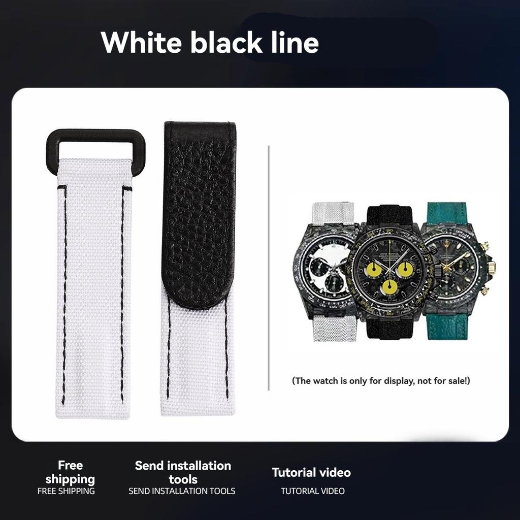20mm Universal Nylon Watch Band For Tudor/Omega/Rolex/IWC/Tissot Daytona SUBMARINER Strap Cowhide bottom Wristband Accessories