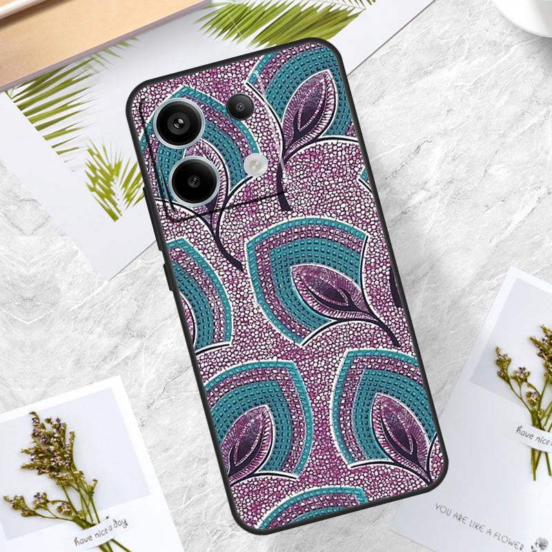African Wax Fabric Case For Xiaomi Redmi Note 13 Pro 14 12 11 10 15 Pro Plus Redmi 15C 10C 12C 13C 14C 15 Cover