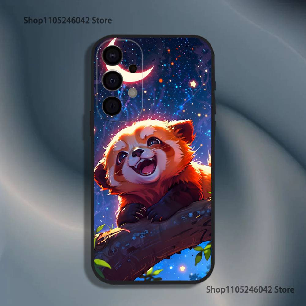 

Cute Red panda Animal Shockproof Phone Case For Samsung S26,S25,S24,S21,S22,S23,S30,Ultra,S20,Plus,Fe,Lite,5G Black Cover Samsung S20fe