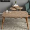 Wooden Medium and 3 Piece Nesting Coffee Table Set Decorative Home Living Room Furniture Accessories and Decoration