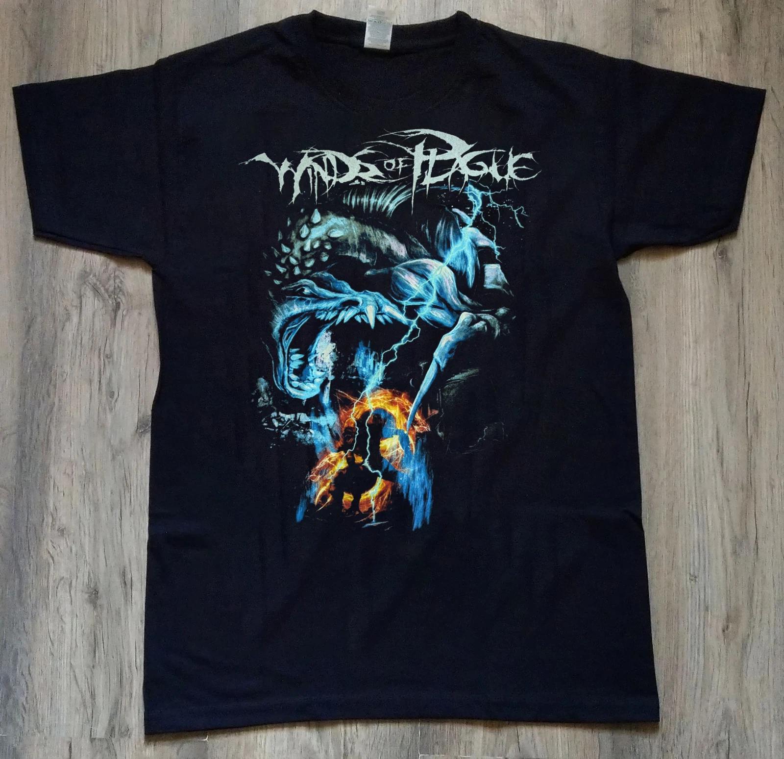 Collection Winds of Plague Band T Shirt Black Streetwear Harajuku S