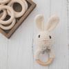 Crochet Baby Crochet Rattle Wood Ring Knitting Gym Toy Cartoon Bunny Rattles Toys  0-12 Months