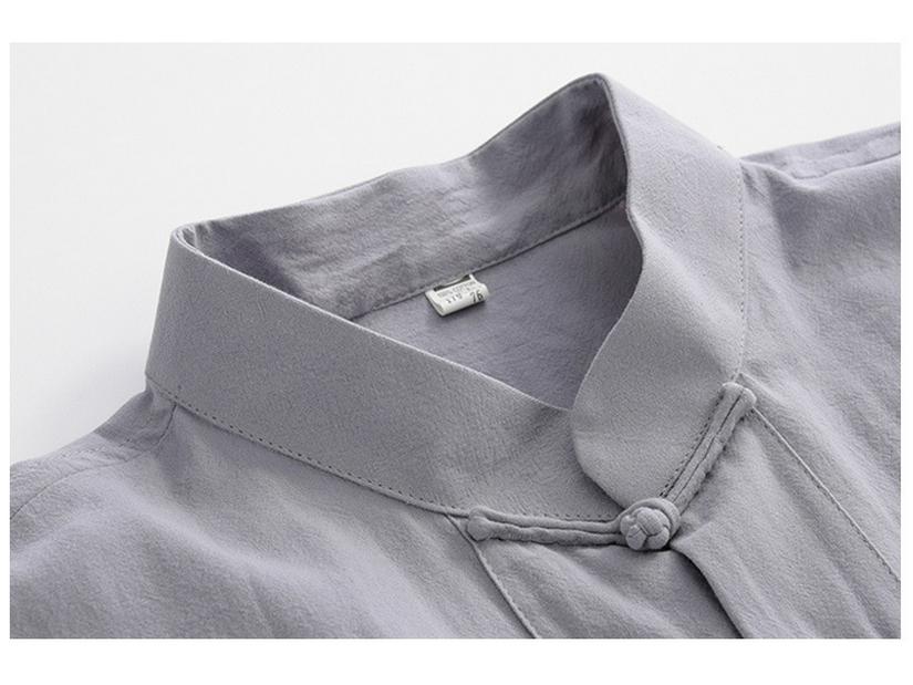 Men's Short-Sleeve Summer Chinese Tang Suit - Frog Button Style for Middle-Aged & Elderly