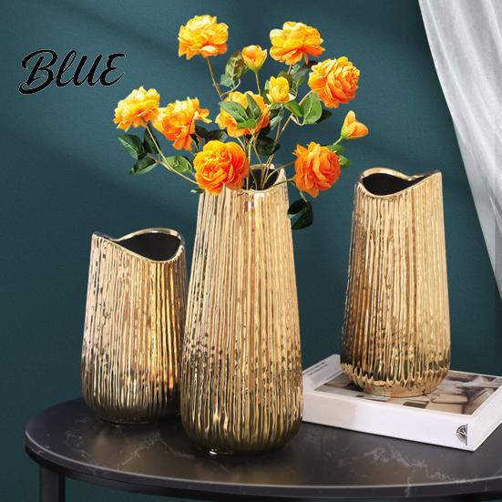 Ceramic Flower Vase Gold Vases Decorative for Fresh Flowers And Dried Arrangements