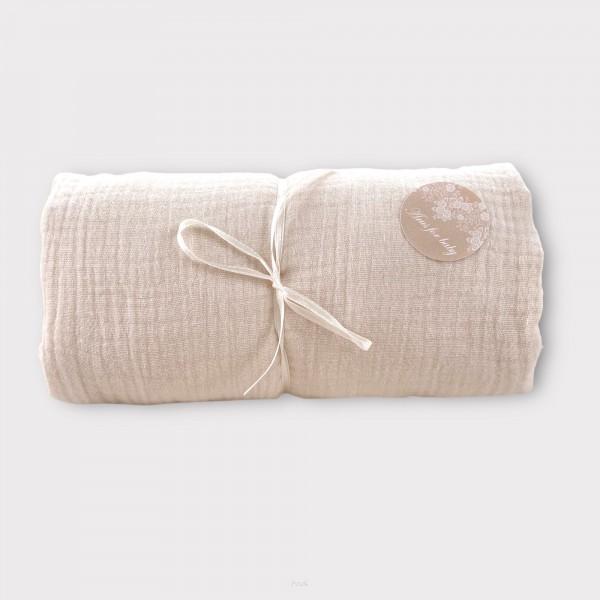 Muslin fitted sheet for crib 100*50 (vanilla beige)