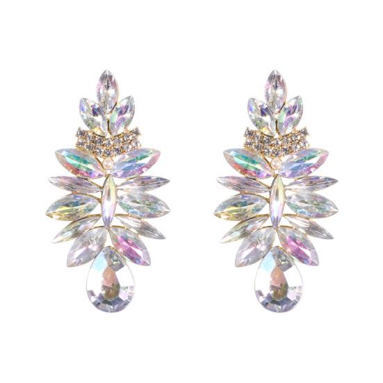 

1 пара блестящих простых серег-гвоздиков для пирсинга в форме капли воды, стразы, женские серьги на свадьбу разноцветный