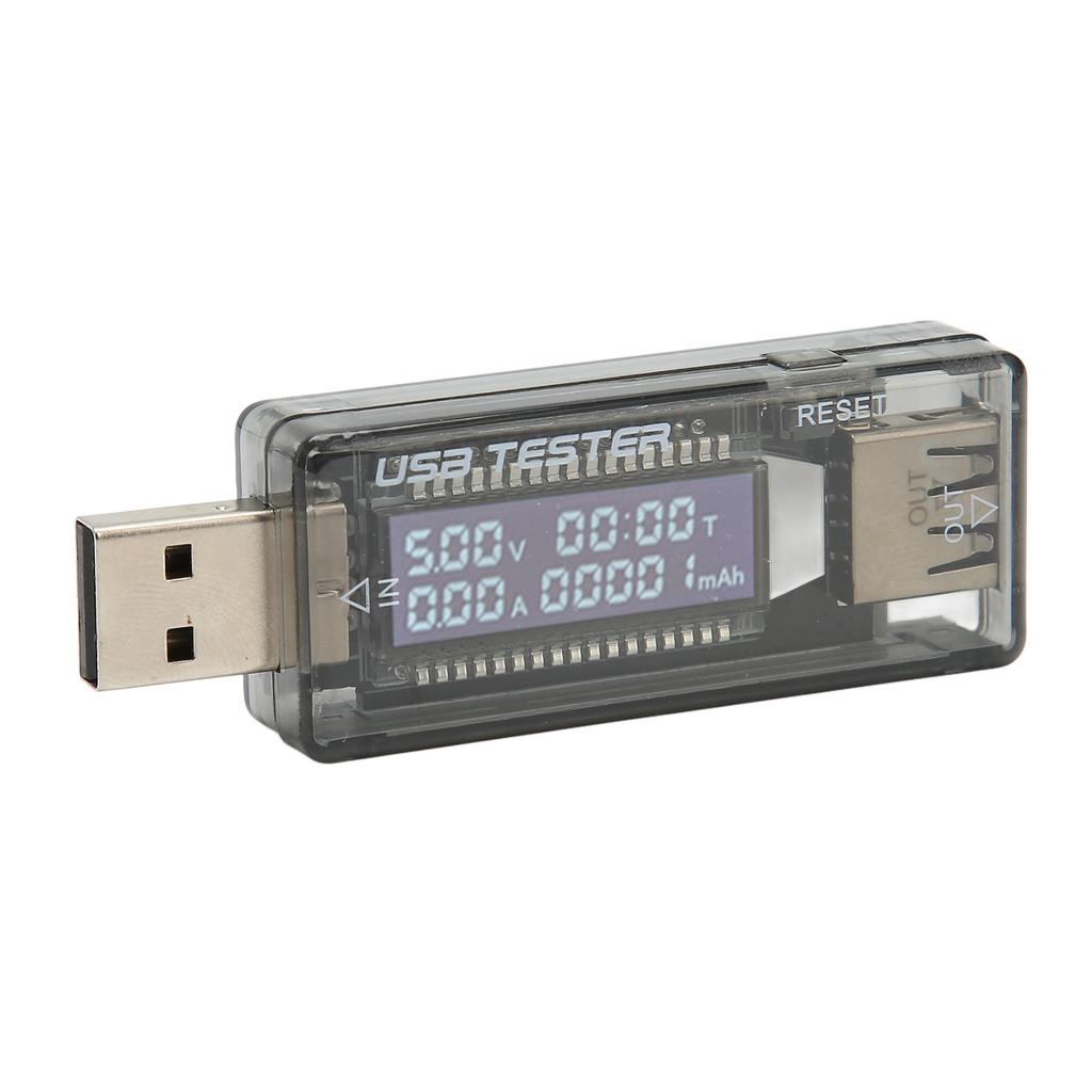 USB Charger Meter LCD Display Transparent Portable Current Voltage Charging Tester 3.5‑20V 0‑3.3A