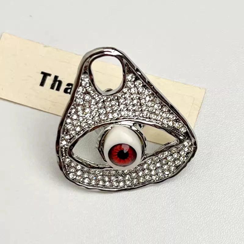 2025 Neuer Geometrischer Augenmuster Strassring Retro Und Modisch Verstellbarer Öffnungsring Damen Schmuck Accessoire