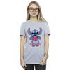 Lilo & Stitch Womens/Ladies Reading Standing Boyfriend T-Shirt
