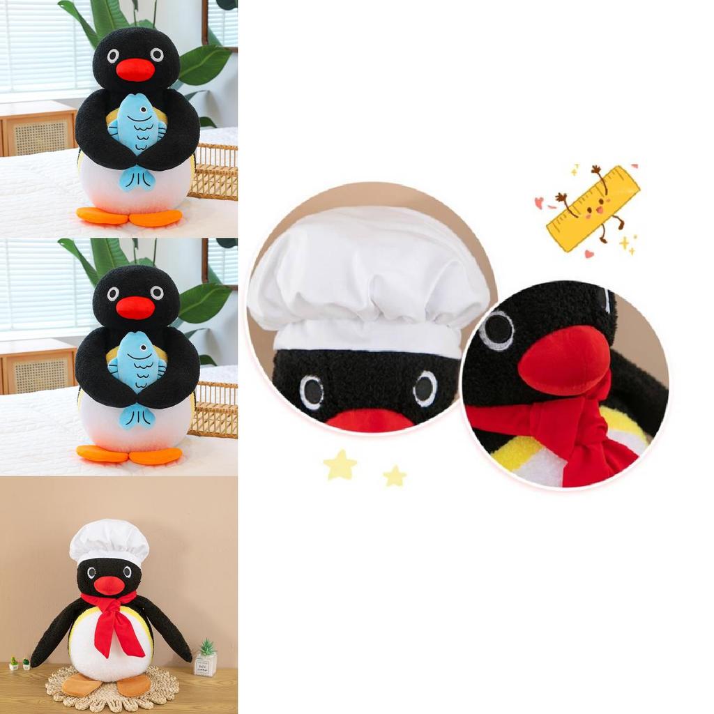 Adorable Pingu Chef Penguin Plush Toy Soft And Cute Penguin Stuffed Animal For Kids