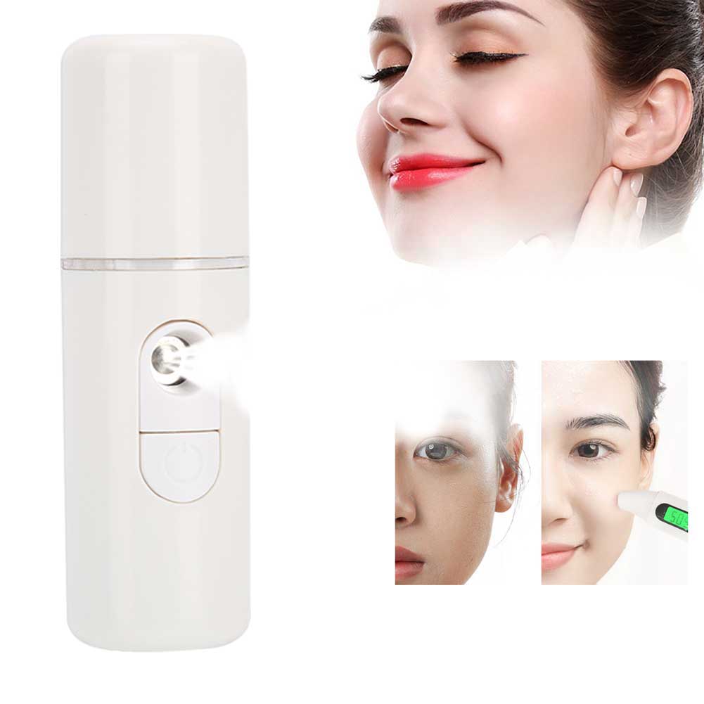 Mist Sprayer Hydrating Portable USB Face Steaming Skin‑Care Humidifier(Pink )