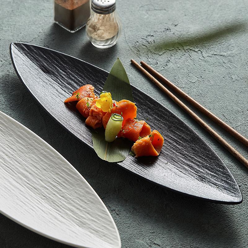 Leaf-Shaped Ceramic Plate Home Use and Commercial Use Pastry Dessert Plate Light Luxury High-Grade