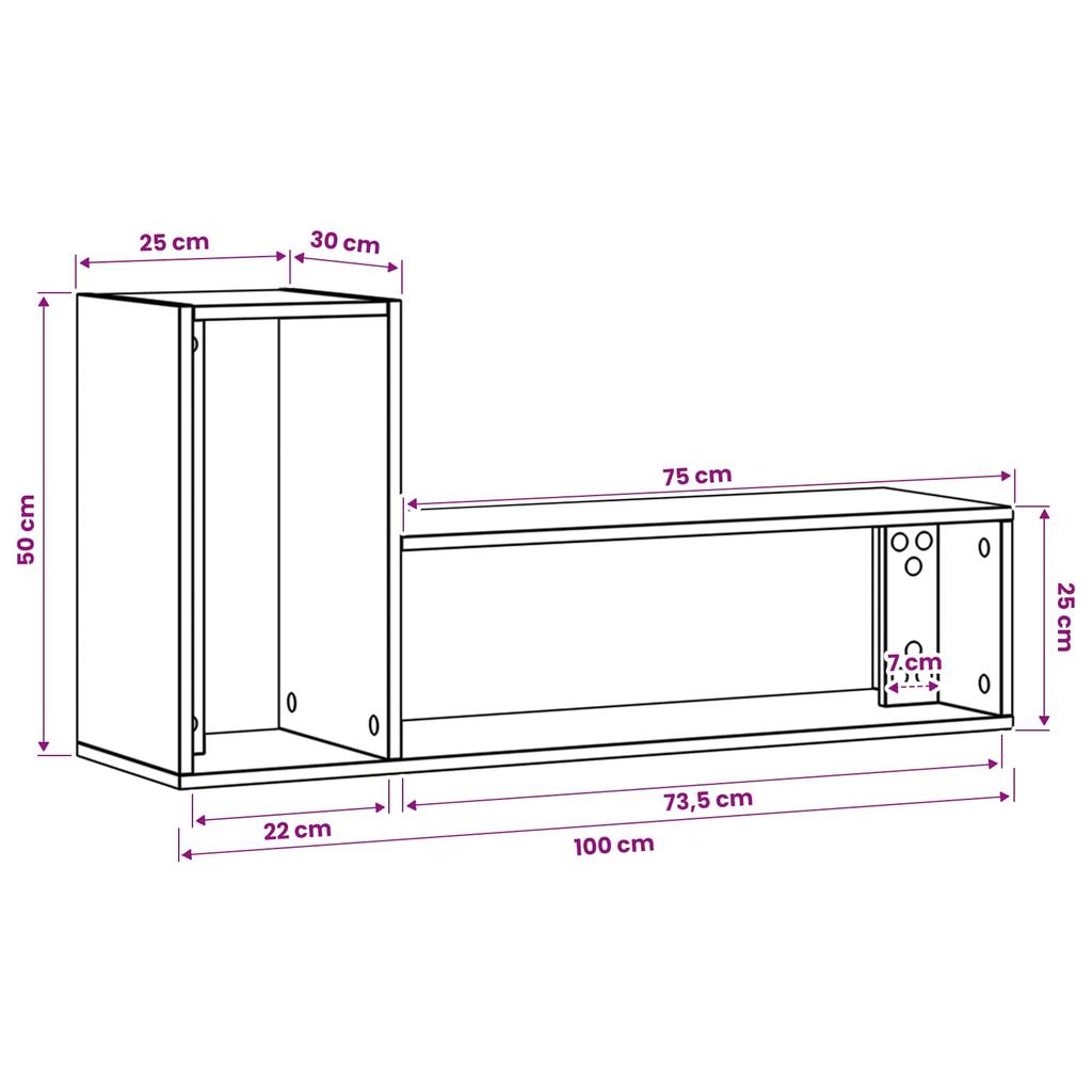 TV Stand 100 x 30 x 50 cm Artisan Oak Engineered Wood
