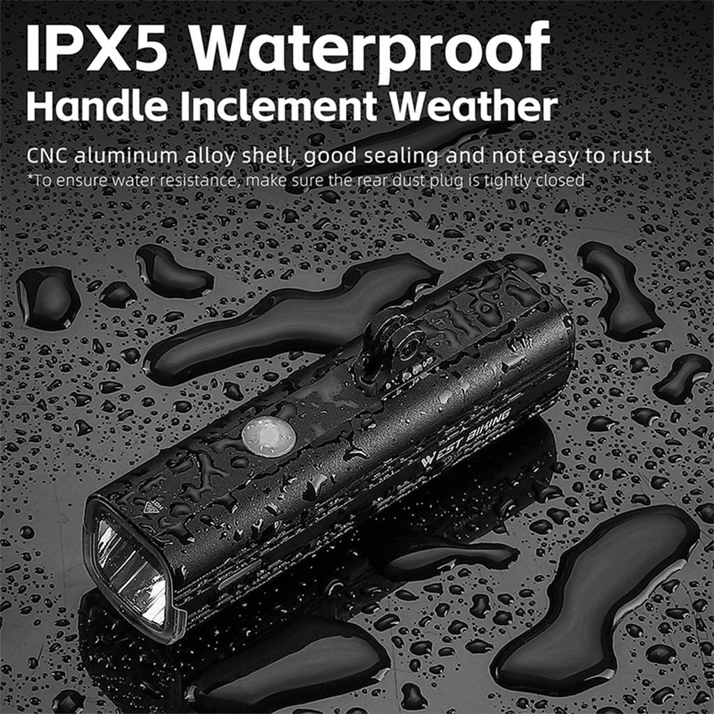 1000 Lumen 4500mAh oppladbart sykkelhodelykt og styrestamme sykkeldatamaskinmonteringssett