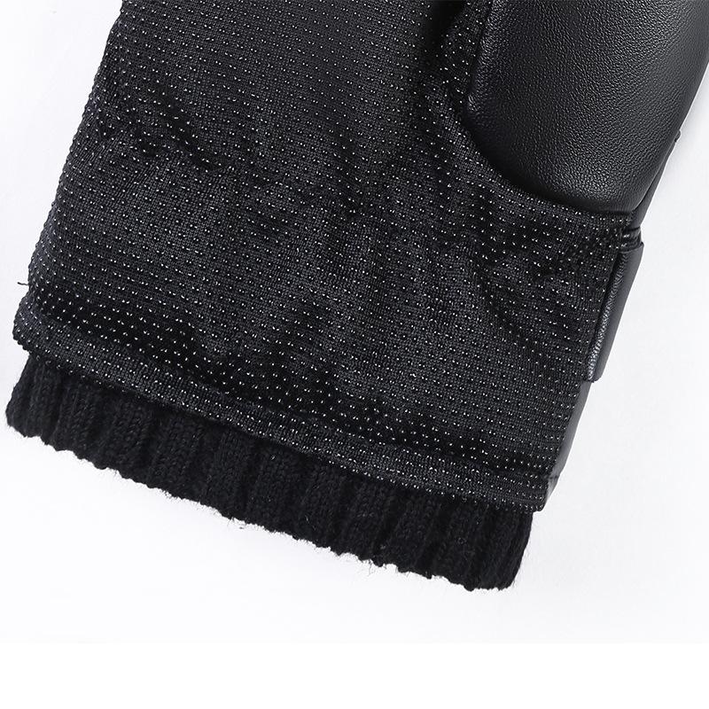Winter Herren PU Gewaschenes Leder Bergsteigen Outdoor Radfahren Fahrrad Motorrad Elektrofahrzeug Große Baumwolle Touchscreen Warme Handschuhe